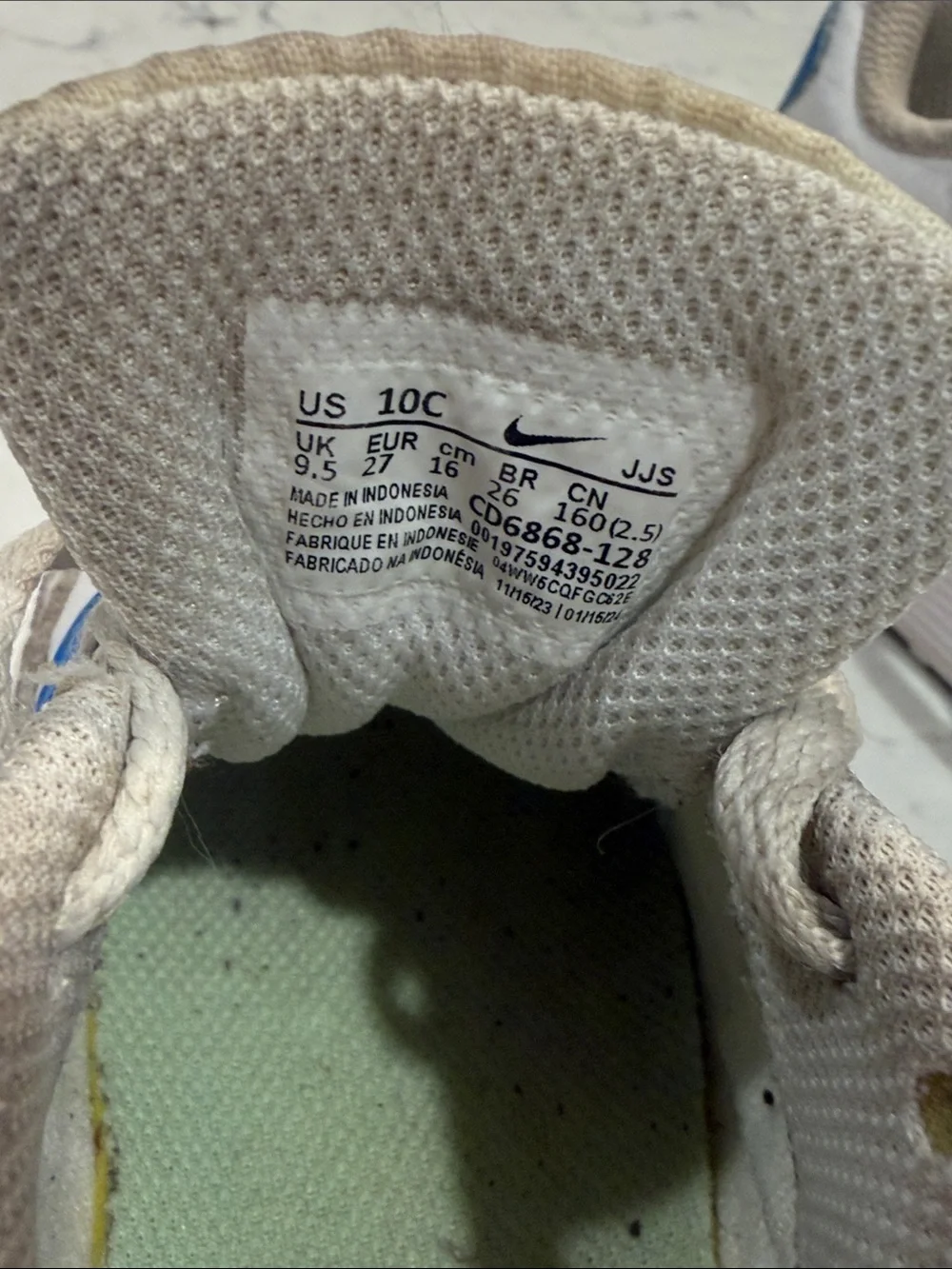 Nike Kids White Sneakers with Blue, Green & Purple Accents